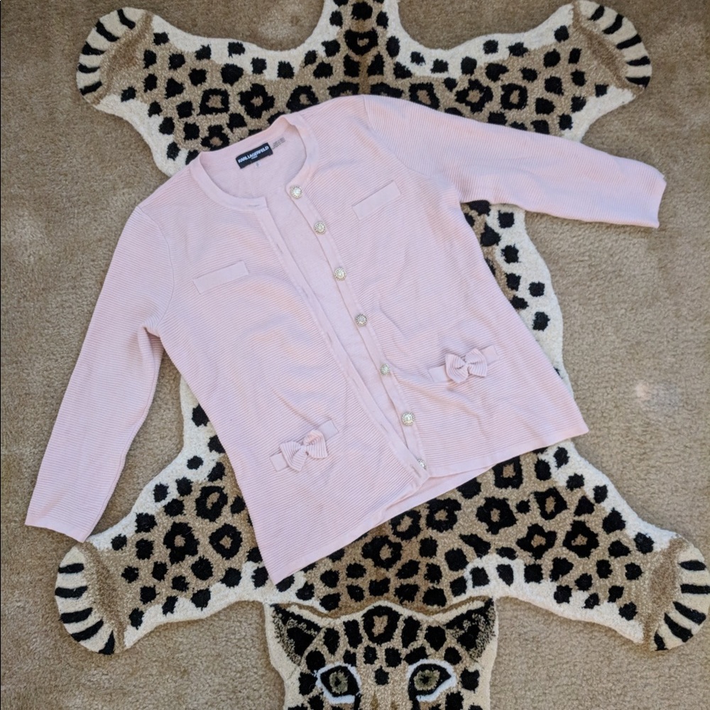Karl Lagerfeld Paris Pink Sweater Blazer Size S